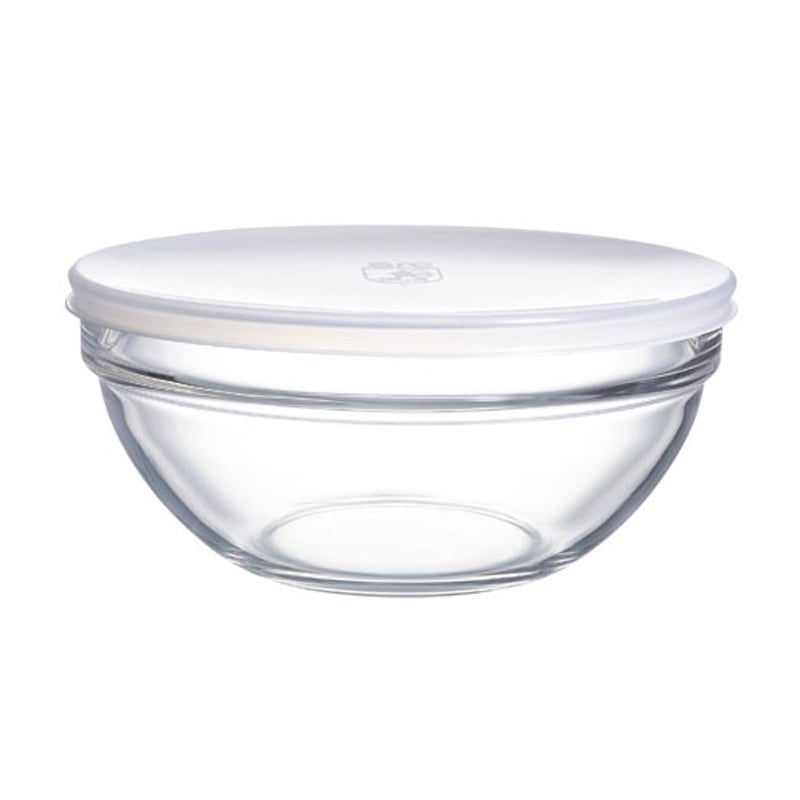 Салатник Luminarc Empilable Transparent з білою кришкою, прозорий, 14 см (Н1150)